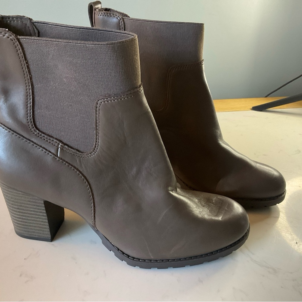 Clarks Taupe Ankle Booties
